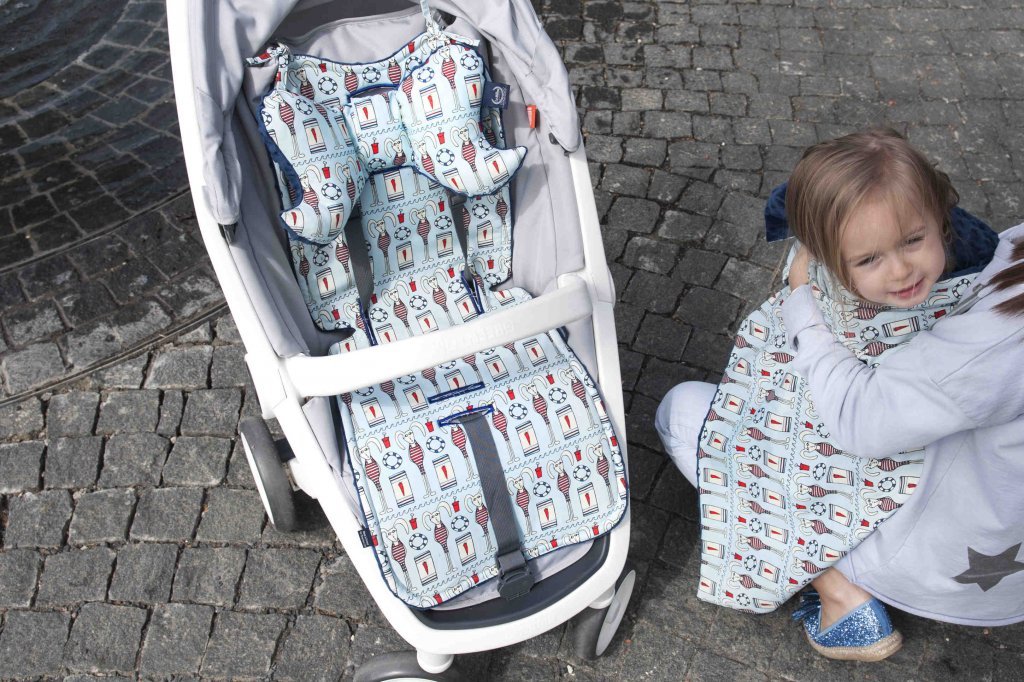 Organic Jersey Stroller Pad - Lunapark By Night - Light Grey - Image 3