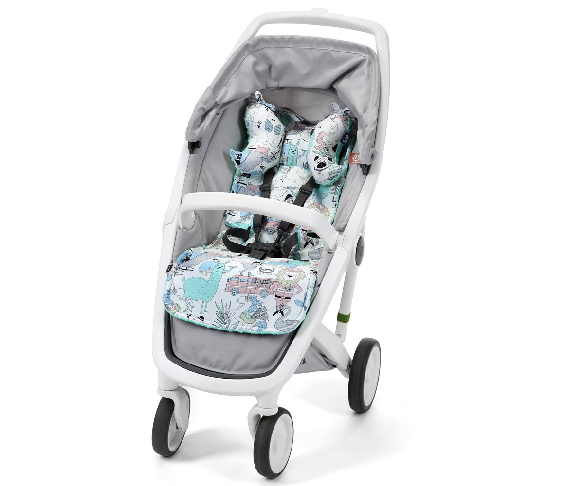Organic Jersey Stroller Pad - Lunapark By Night - Light Grey - Image 4