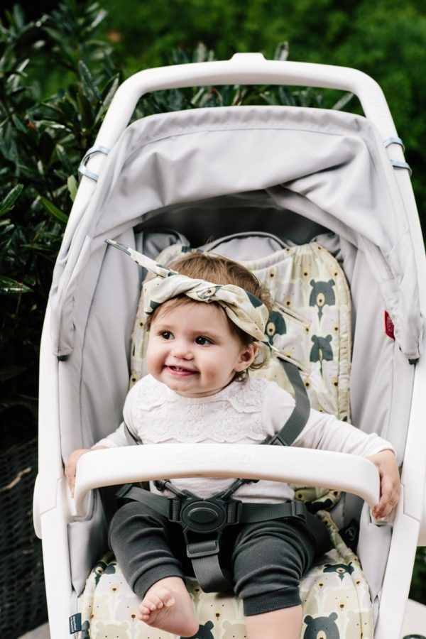 Organic Jersey Stroller Pad - Magic Owl Minky - Powder Pink - Image 6