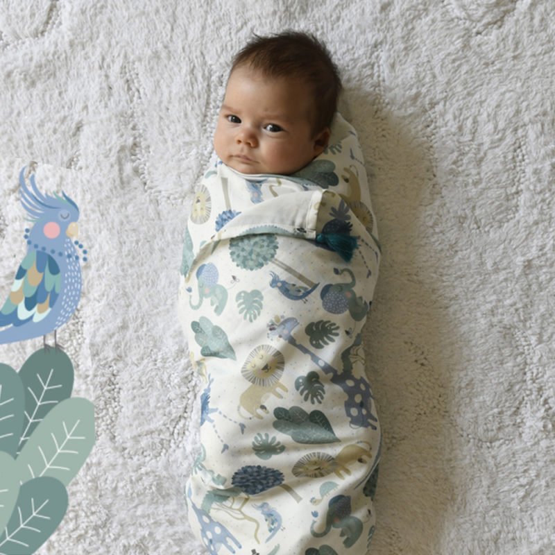 Dundee & Friends Bamboo Κουβέρτα Swaddle Blue