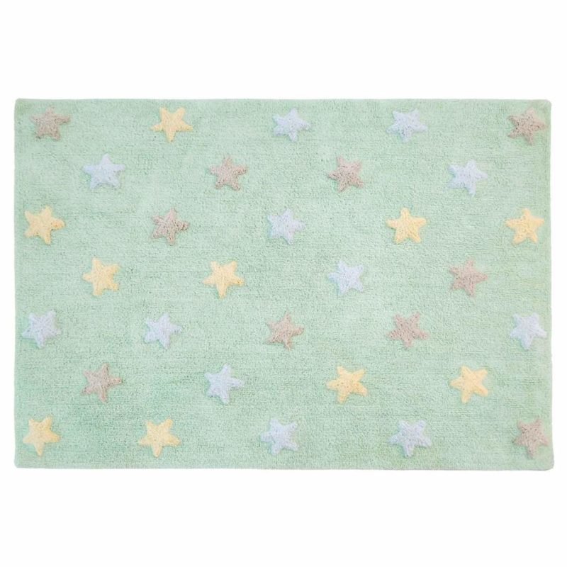 Tricolor Stars Soft Mint – Χαλί Πλενόμενο