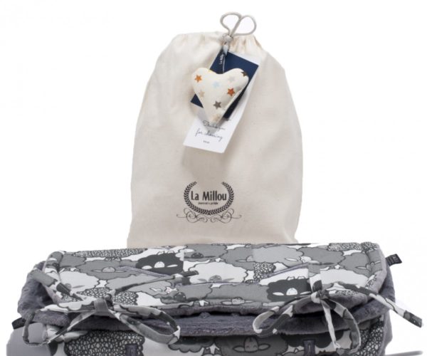 Organic Jersey Stroller Pad - Sugar Unicorn Velvet Dark Grey - Image 3