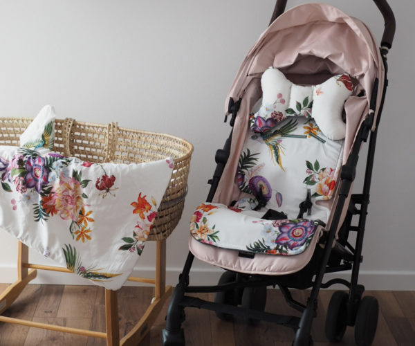 Organic Jersey Stroller Pad - Sugar Unicorn Velvet Dark Grey - Image 4