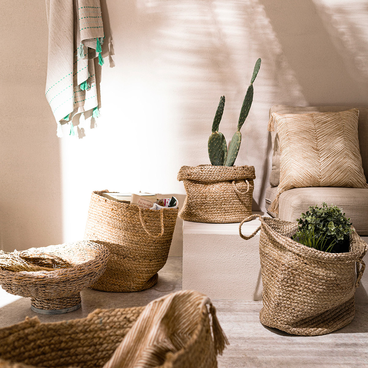 Φυσικό Jute Μαξιλαροθήκη - Image 2