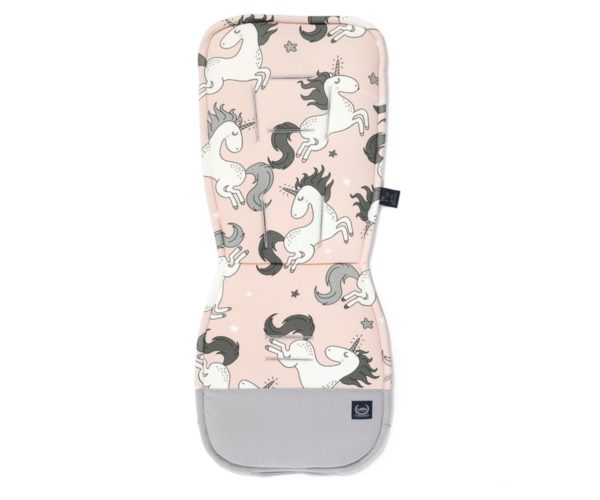 Organic Jersey Stroller Pad - Sugar Unicorn Velvet Dark Grey