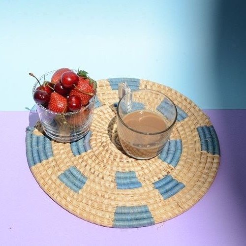 ”Greece” Handmade Νatural Straw Δίσκος