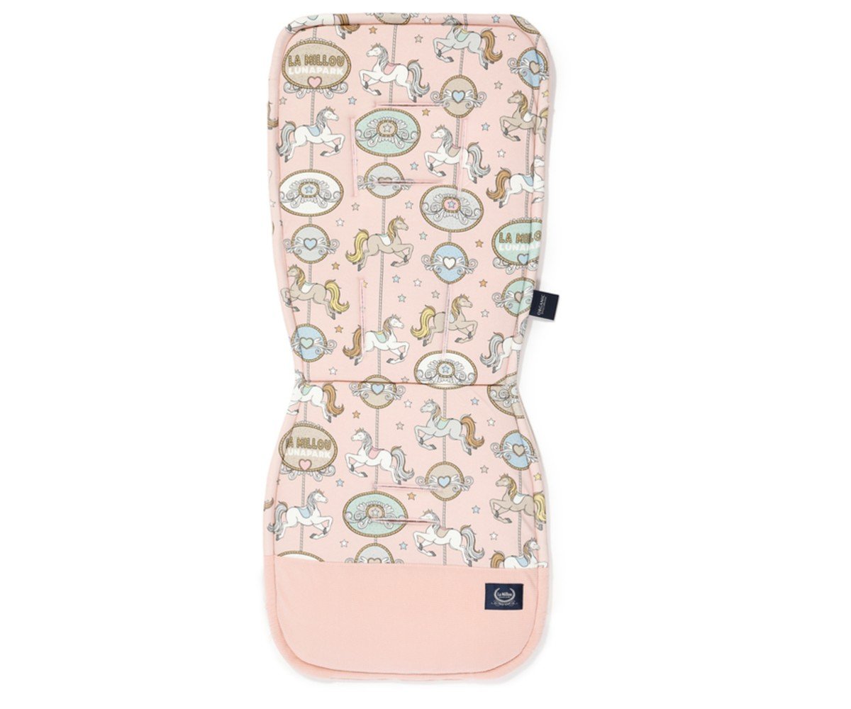 Organic Jersey Stroller Pad - Dream Lunapark Velvet Powder Pink