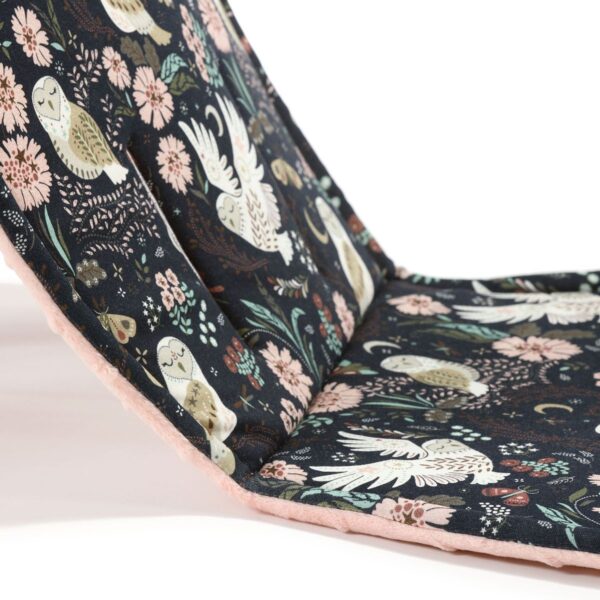 Organic Jersey Stroller Pad - Magic Owl Minky - Powder Pink - Image 2