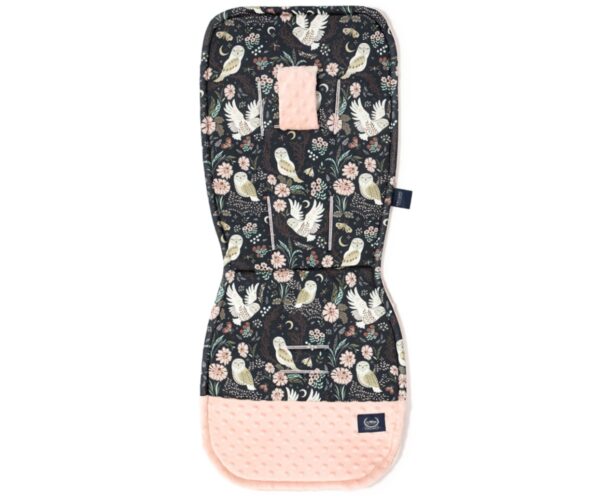 Organic Jersey Stroller Pad - Magic Owl Minky - Powder Pink