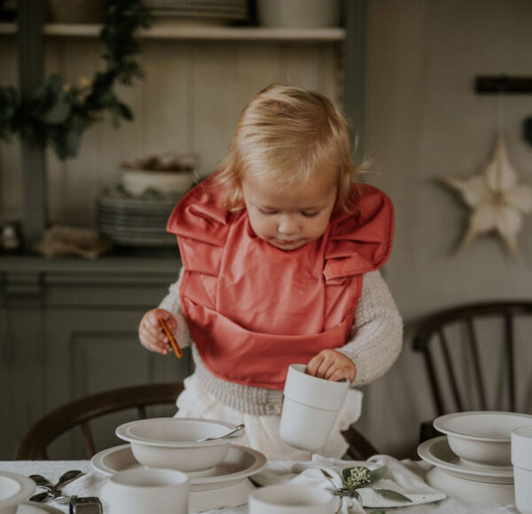 Baby Bib - Winter Blush Red - Image 2