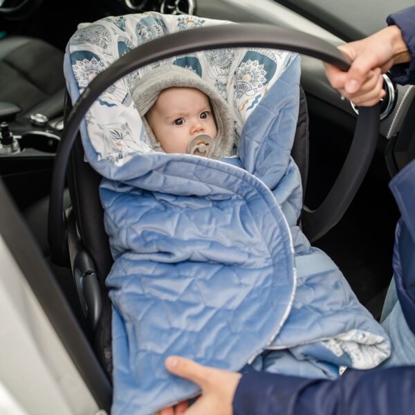 Organic Jersey Car Seat Blanket - On The Road - Image 4