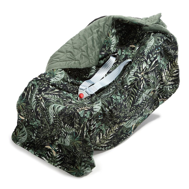 Organic Jersey Car Seat Blanket - Botanical