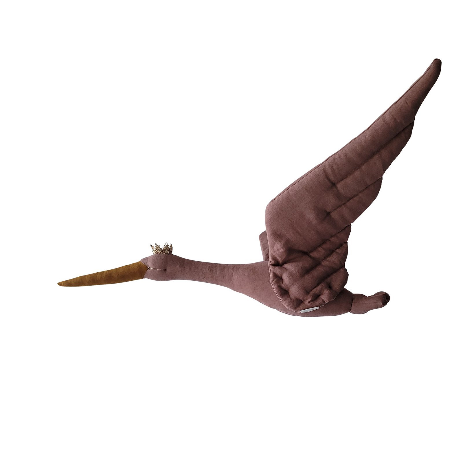 The Sand Linen Stork With the Crown - Love Me Decoration