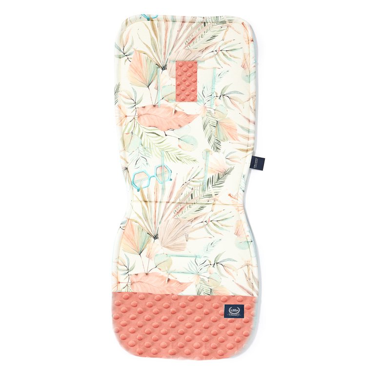 Organic Jersey Stroller Pad - Boho Girl -Minky Papaya