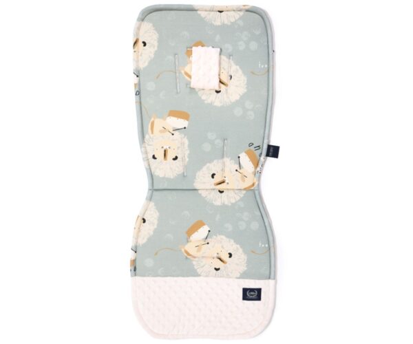 Organic Jersey Stroller Pad - Wild Cats Stone - Minky Ecru