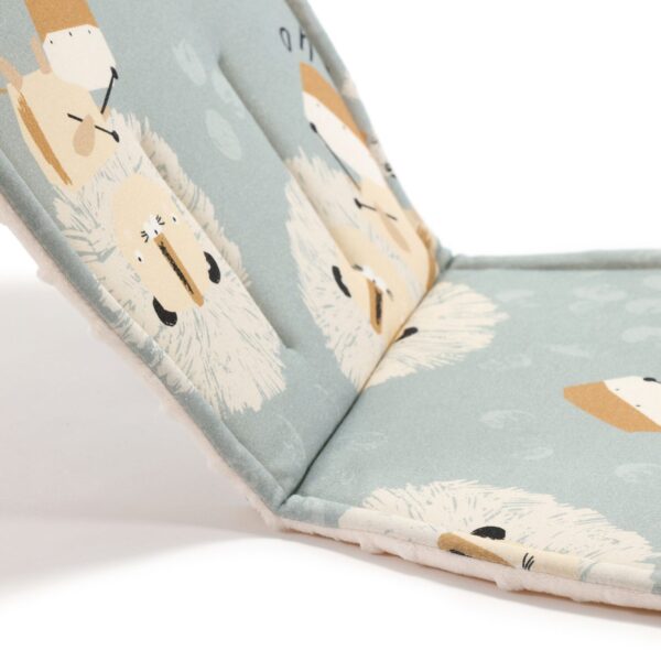 Organic Jersey Stroller Pad - Wild Cats Stone - Minky Ecru - Image 5