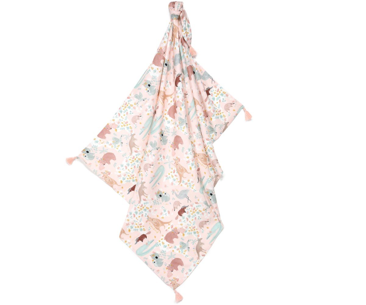 Dundee & Friends Bamboo Κουβέρτα Swaddle Pink