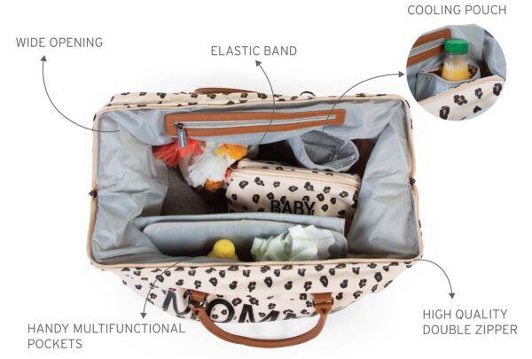Τσάντα Αλλαγής Childhome Mommy Bag Big Canvas Leopard - Image 9