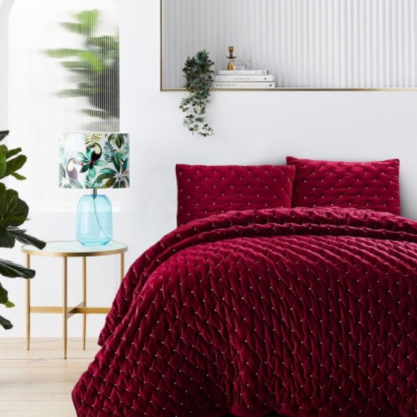 Luxury Velvet Πάπλωμα Μπορντό