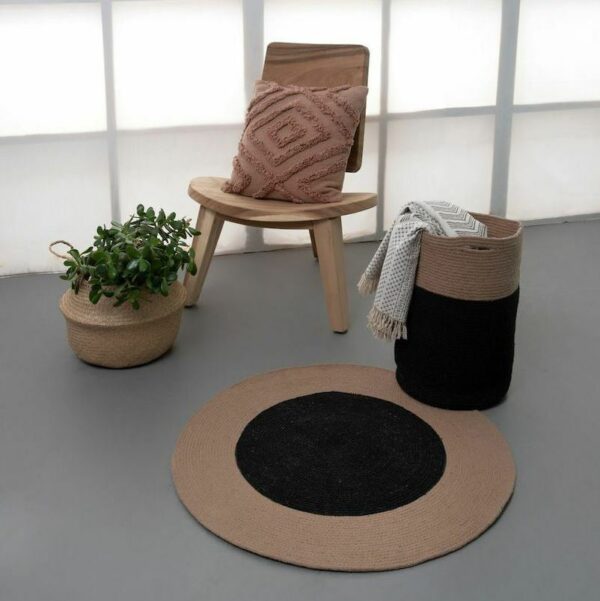 Διακοσμητικό Καλάθι Με Χερούλια Home Decor Keg Μαύρο - Image 2