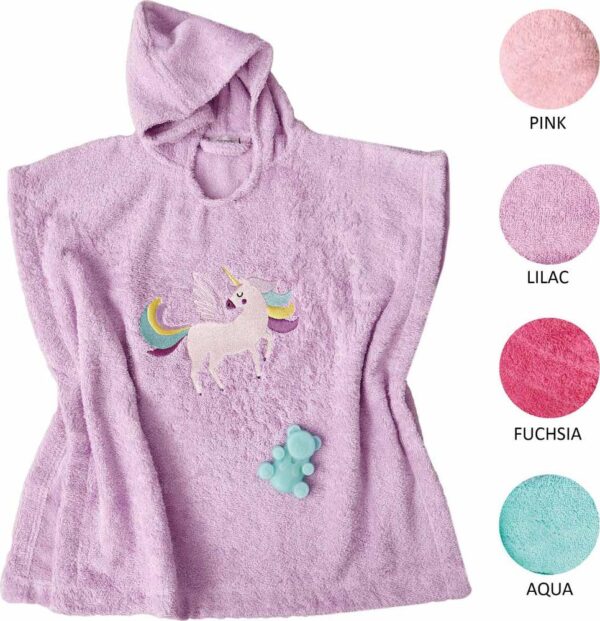 Unicorn Magic Poncho Kids Bath σε 4 Χρώματα