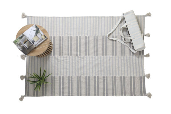 Lotus Cotton Kilim 066 Grey/White Διάδρομος - Image 5