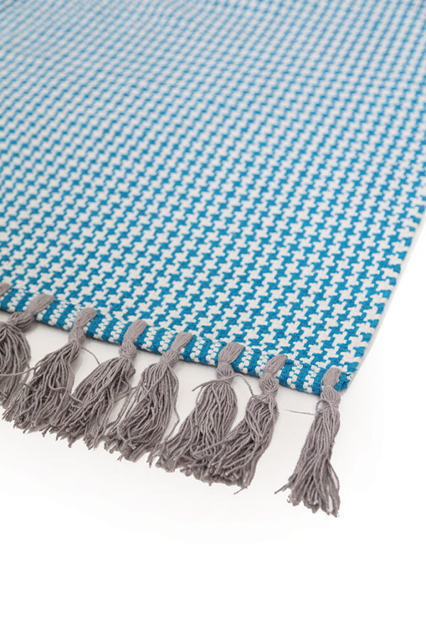 Urban Cotton Kilim Houndstooth Caribbean Sea Διάδρομος - Image 6