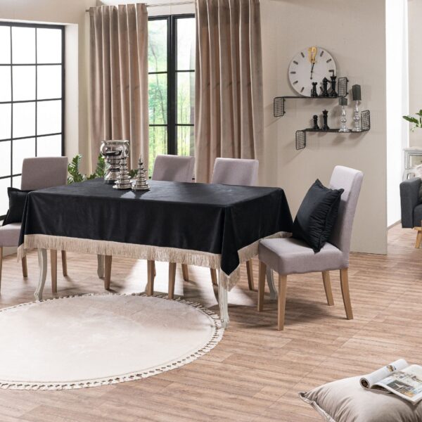 Sari Velvet Τραπεζομάντηλο Μαύρο - Image 3