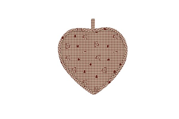 Plaid Heart Χριστουγεννιάτικη Under Pot Κόκκινο - Everbest