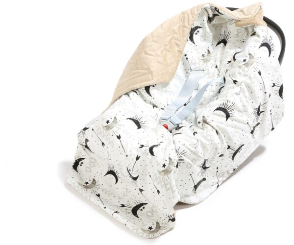 Organic Jersey Car Seat Blanket (Διπλής Όψης - 3 Σημείων) - Bright Luna - Sand