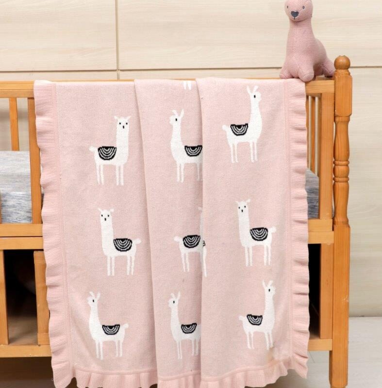 Lama Toy Βρεφική Κουβέρτα Pink