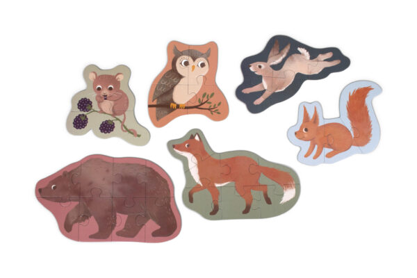 Nordic Animals Σετ 7 Παζλ με σχέδια ζωάκια