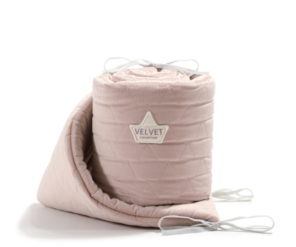 Velvet Πάντα Κούνιας Smoke Rose με Pattern Κορώνας