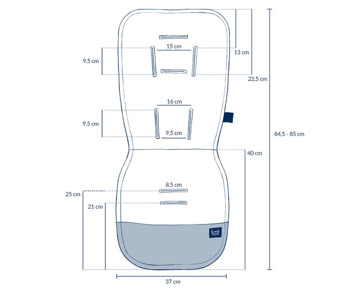 Dark Luna Προστατευτικό Καροτσιού (5 Σημείων) πίνακας διαστάσεων
