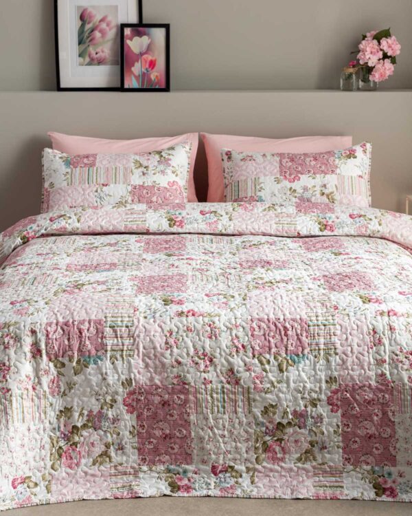 Patchwork Pink Σετ Κουβερλί Εμπριμέ Μονό 4023 - Image 2