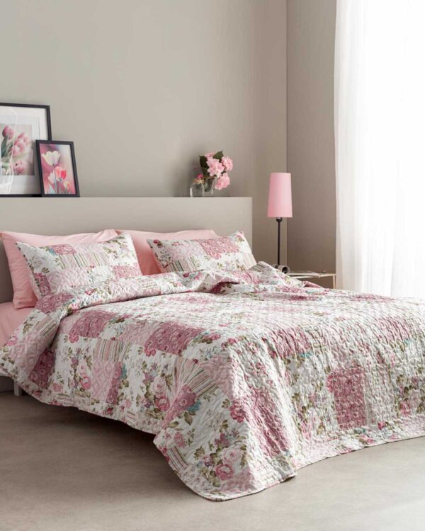 Patchwork Pink Σετ Κουβερλί Εμπριμέ 4023