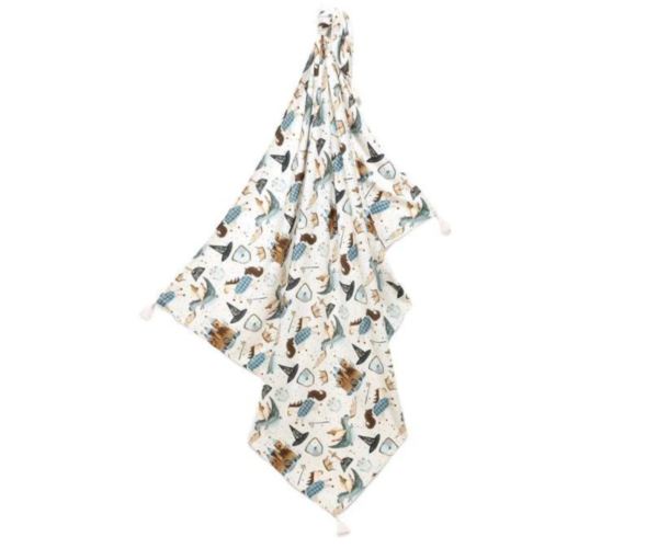 Prince Bamboo Κουβέρτα Swaddle με σχέδιο καστράκια και αλογάκια