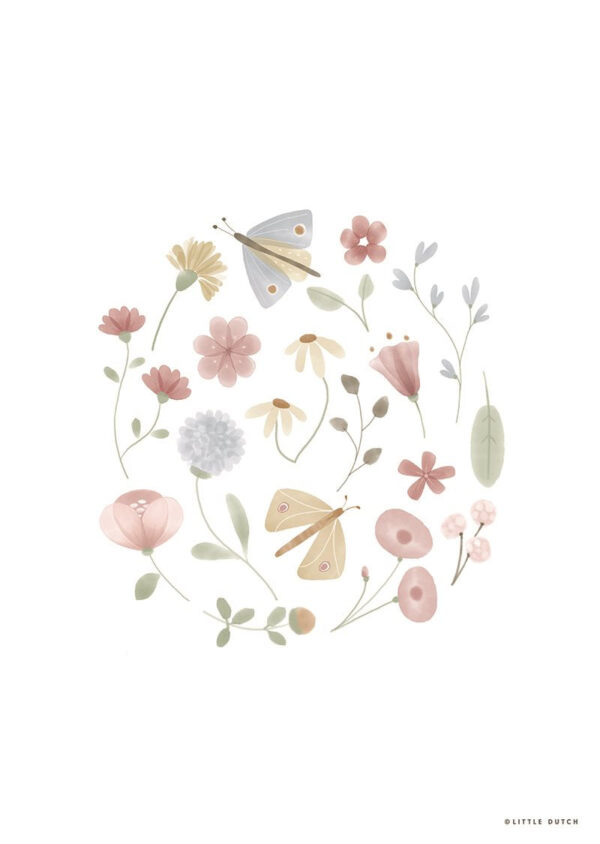 Flowers & Butterflies Poster A3 διπλής όψης