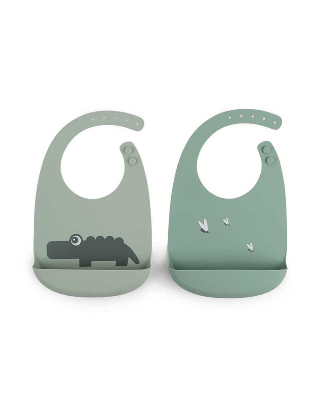 Croco Παιδική Σαλιάρα 2τμχ Green με σχεδιάκι στο κέντρο