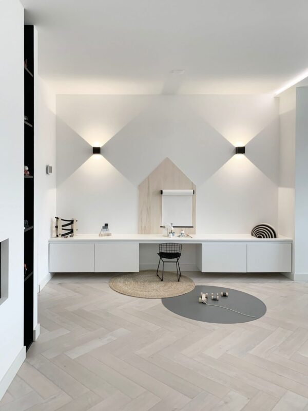 Round Floor Mat Granite Gray στρωμένο σε πάτωμα