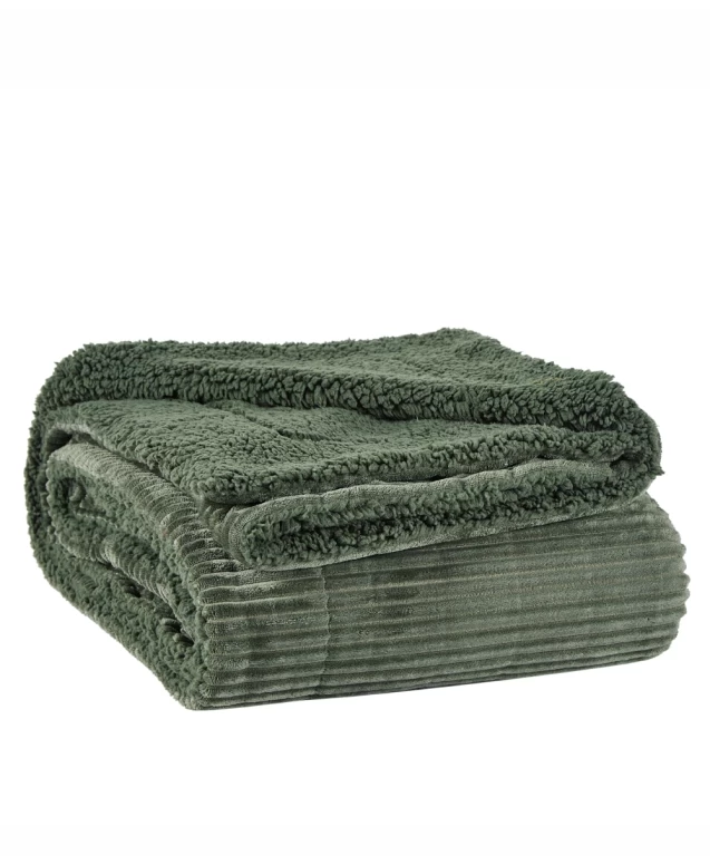 Spencer 02 Κουβέρτα Καναπέ Green διπλωμένη