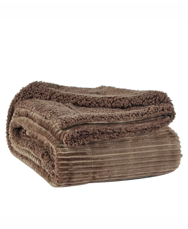 Spencer 04 Κουβέρτα Καναπέ Brown διπλωμένη