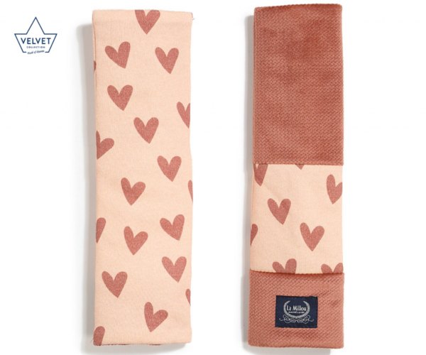 Heartbeat Velvet Jersey Seat Belt Cover Pink Ginger