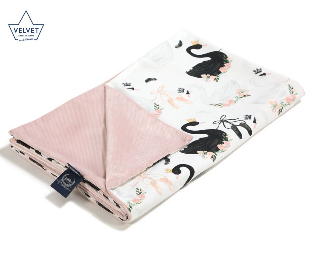 Moonlight Swan Velvet Large Λεπτή Κουβέρτα Smoke Rose