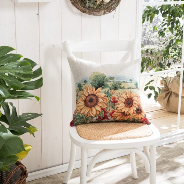 Sunflower Διακοσμητική Μαξιλαροθήκη τοποθετημένο σε καρέκλα