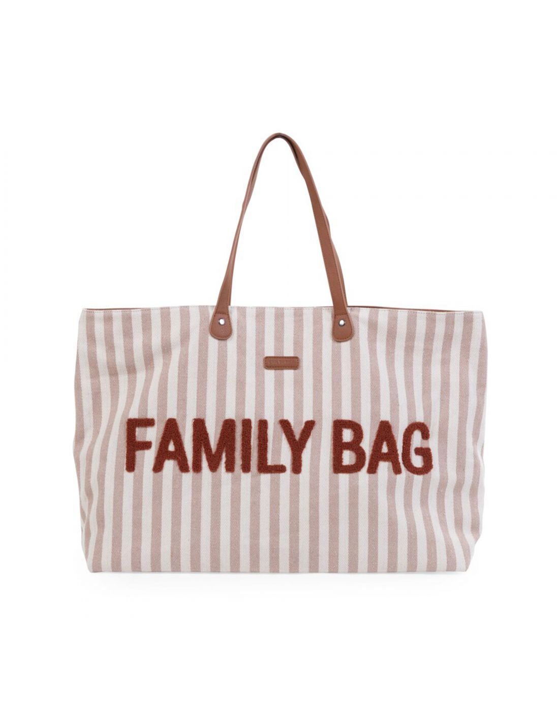 Family Bag Stripes Nude Terracotta