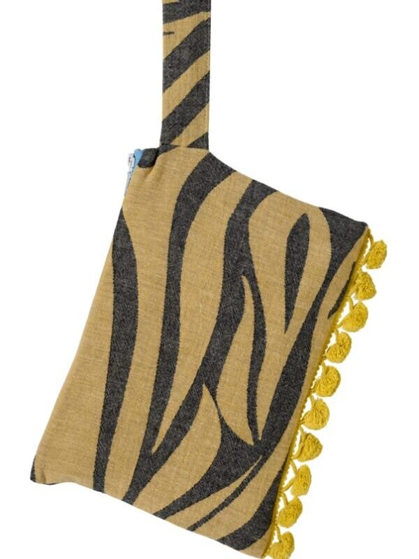 Milos Necessaire Black Mustard Pompom
