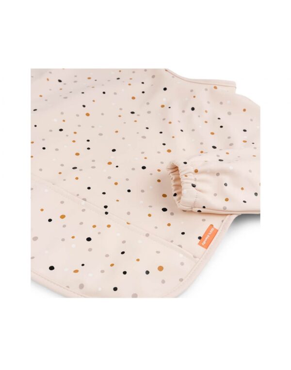 Happy Dots Βρεφική Σαλιάρα Με Μακρύ Μανίκι Powder