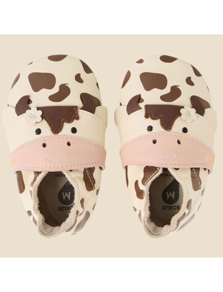 Bobux Soft Sole Mooley Cow White Swan Παπουτσάκια Black