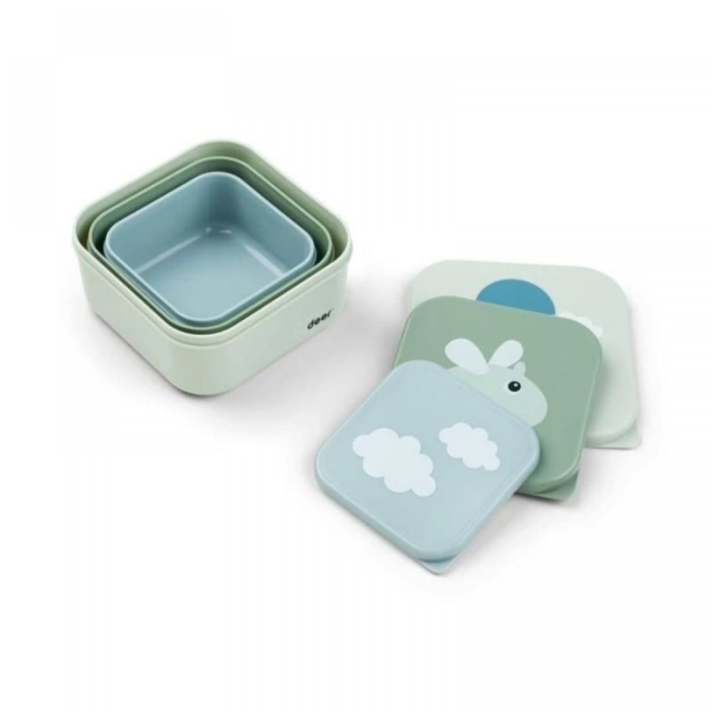 Happy Clouds Snack Box Σετ 3τμχ Green